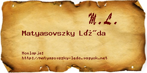 Matyasovszky Léda névjegykártya